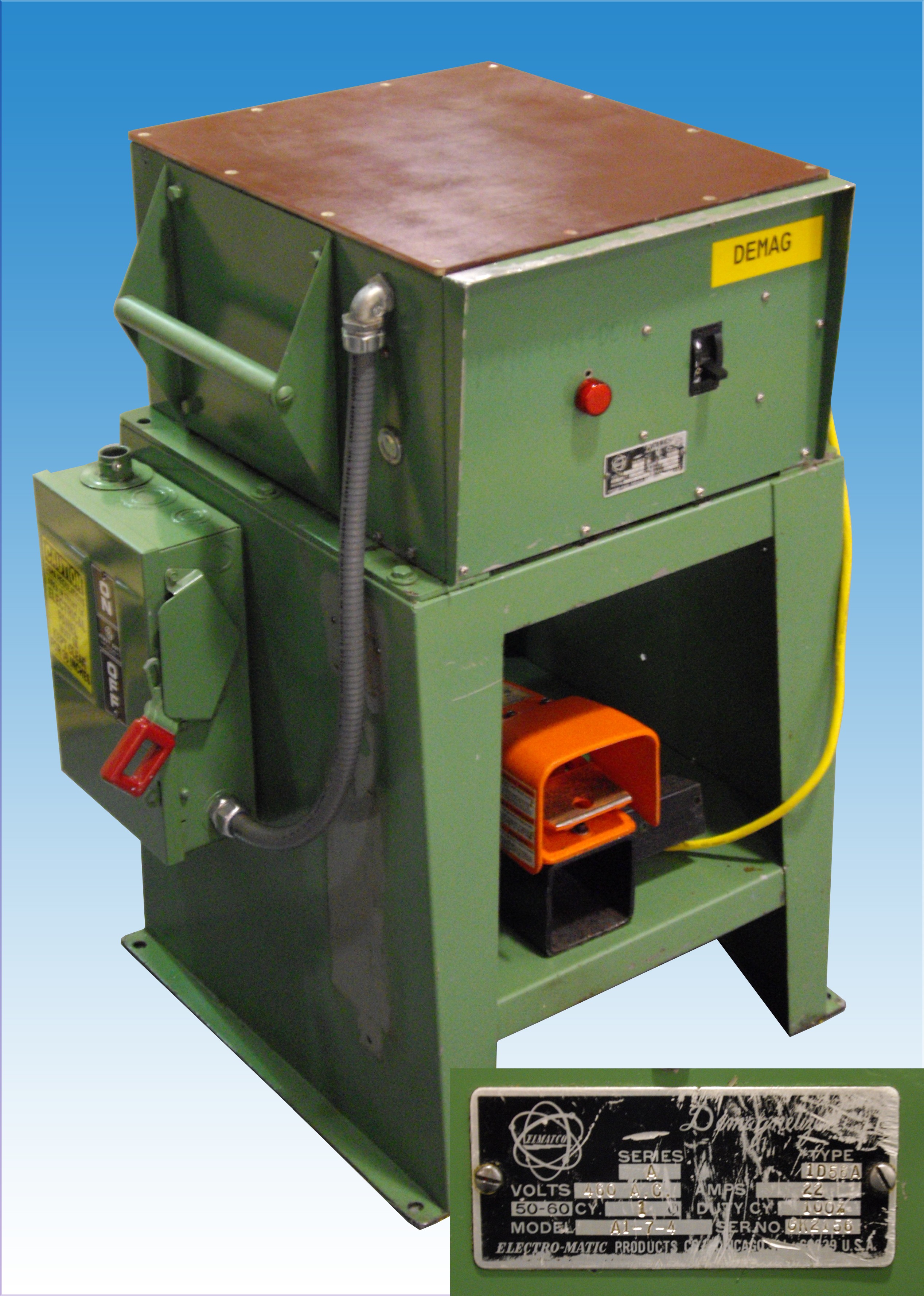 Electro-Matic A1-7-4 Continuous Duty Surface style Demagnetizer